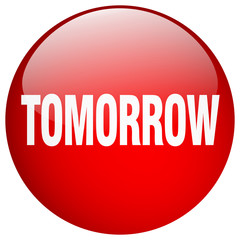 tomorrow red round gel isolated push button
