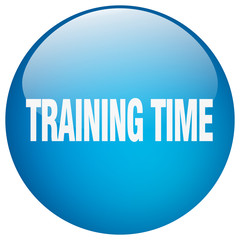 training time blue round gel isolated push button