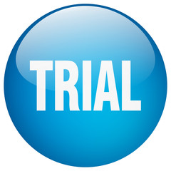 trial blue round gel isolated push button