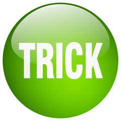 trick green round gel isolated push button