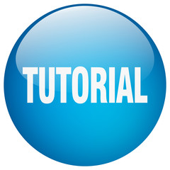 tutorial blue round gel isolated push button