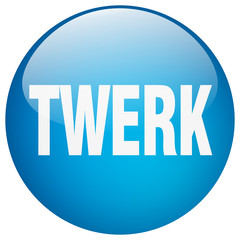 twerk blue round gel isolated push button
