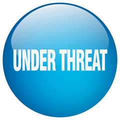 under threat blue round gel isolated push button