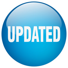 updated blue round gel isolated push button