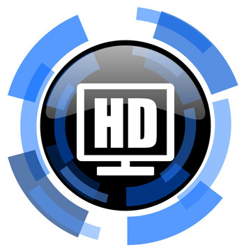 hd display black blue glossy web icon
