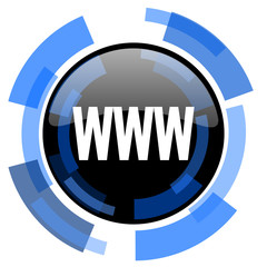 www black blue glossy web icon