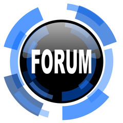 forum black blue glossy web icon