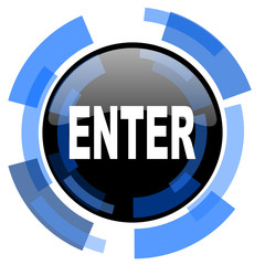 enter black blue glossy web icon