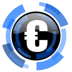 euro black blue glossy web icon