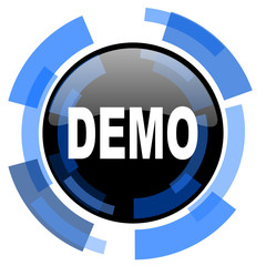 demo black blue glossy web icon