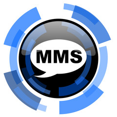 mms black blue glossy web icon