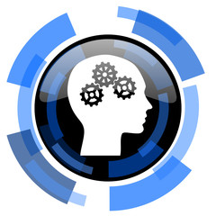 head black blue glossy web icon