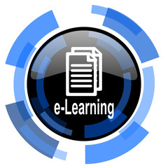 learning black blue glossy web icon