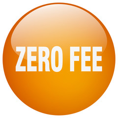 zero fee orange round gel isolated push button