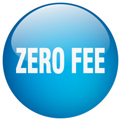 zero fee blue round gel isolated push button
