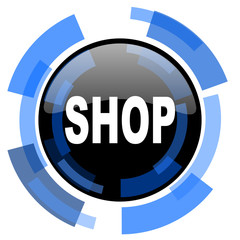 shop black blue glossy web icon