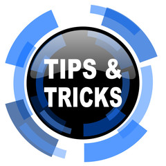 tips tricks black blue glossy web icon