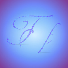 Letters F with Polygonal Pattern