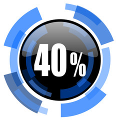 40 percent black blue glossy web icon