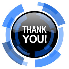 thank you black blue glossy web icon