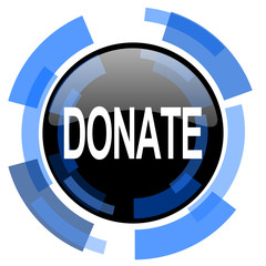 donate black blue glossy web icon