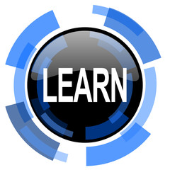 learn black blue glossy web icon