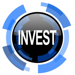 nvest black blue glossy web icon