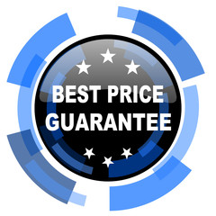 best price guarantee black blue glossy web icon