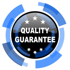 quality guarantee black blue glossy web icon