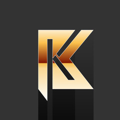 Vector Gold Letter K Shape Logo Element 