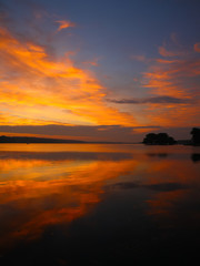 Fototapeta premium Sunset on the lake