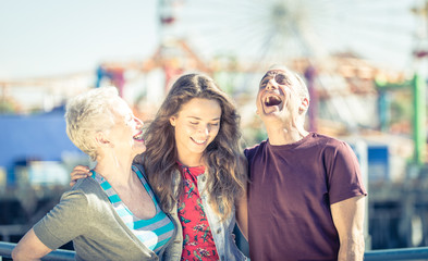 Happy family portrait in Santa Monica, Los angeles