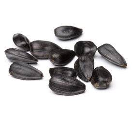 Sunflower seeds  isolated on white background close up