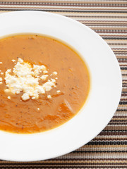 Mushroom soup with cheese