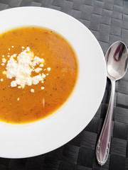 Mushroom soup with cheese