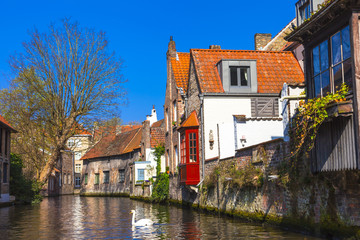 Fototapeta na wymiar lanmarks of Belgium - beautiful Brugge
