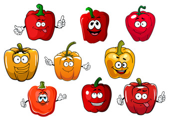 Orange and red bell pepper vegetables