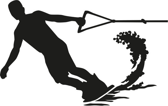 Wakeboarder silhouette