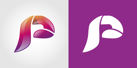 P Letter Colorful Tech  Logo