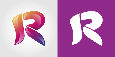 R Letter Colorful Tech  Logo