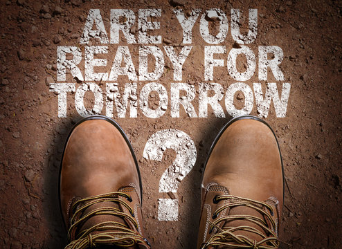 Top View of Boot on the trail with the text: Are You Ready For Tomorrow?