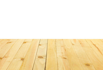 Empty top of wooden or counter isolated on white background. For product display