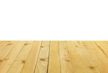 Empty top of wooden or counter isolated on white background. For product display