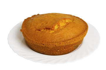 Delicious Cherry pie on the plate, isolated