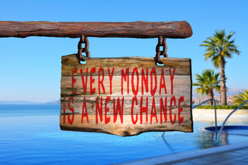 Every monday is a new chance motivational phrase sign