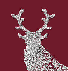 Symbol new year xmas deer made from white hoarfrost