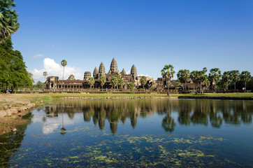 Naklejka premium Angkor Wat with reflection in water