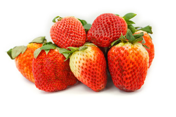 Strawberries isolated over white background