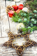 Naklejka premium Winter scenery with thuja