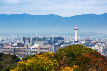 Fototapeta na wymiar Kyoto city in autumn